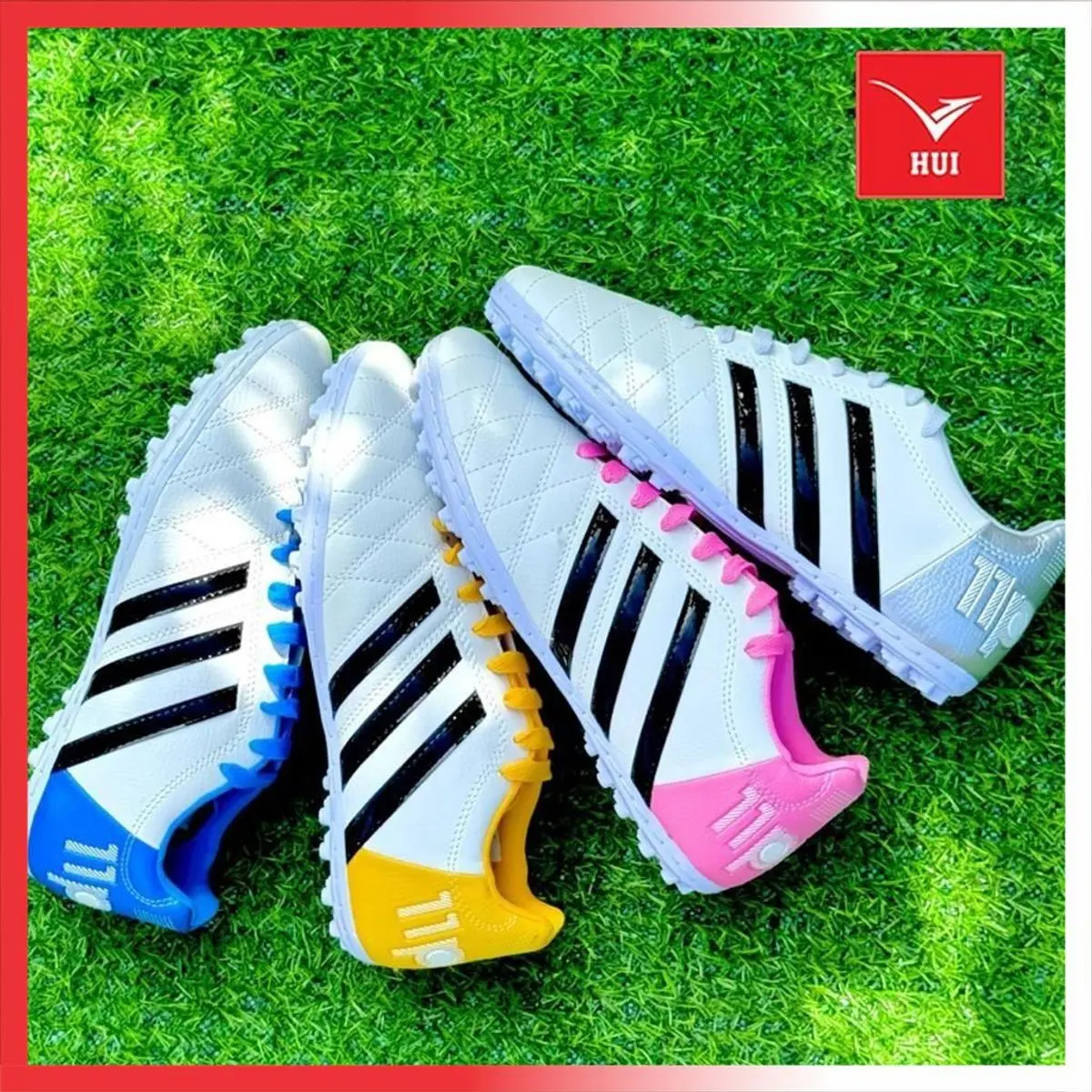 Free ship - Giày đá bóng Toni 11 pro 3 sọc Wika Tặng [Tất dệt kim + Băng cuốn cổ chân]