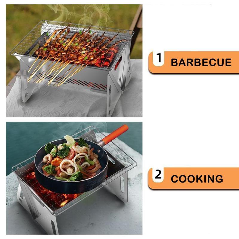 Product Introduction of 1pcs Camping Mini Folding BBQ Grill Charcoal Stove Ventilation Outdoor Oven Portable 29
