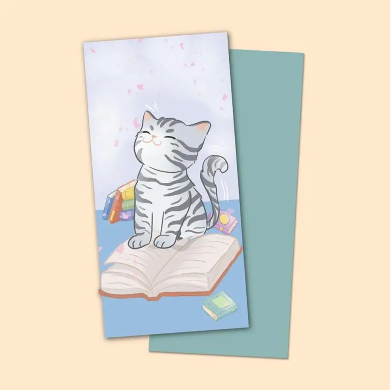 [1 Cái Ngẫu Nhiên] Bookmark Kẹp Sách, Dấu Trang Họa Tiết Hình Mèo - SBOOKS 1