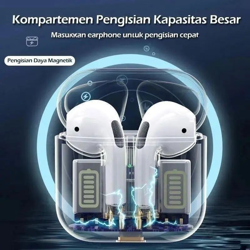 Pro4 Headset Bluetooth  V5.3 TWS with Mic Smart Touch Control Earphone Bluetooth HiFi Stereo Handset Wireless Earbuds Olahraga earphone 2