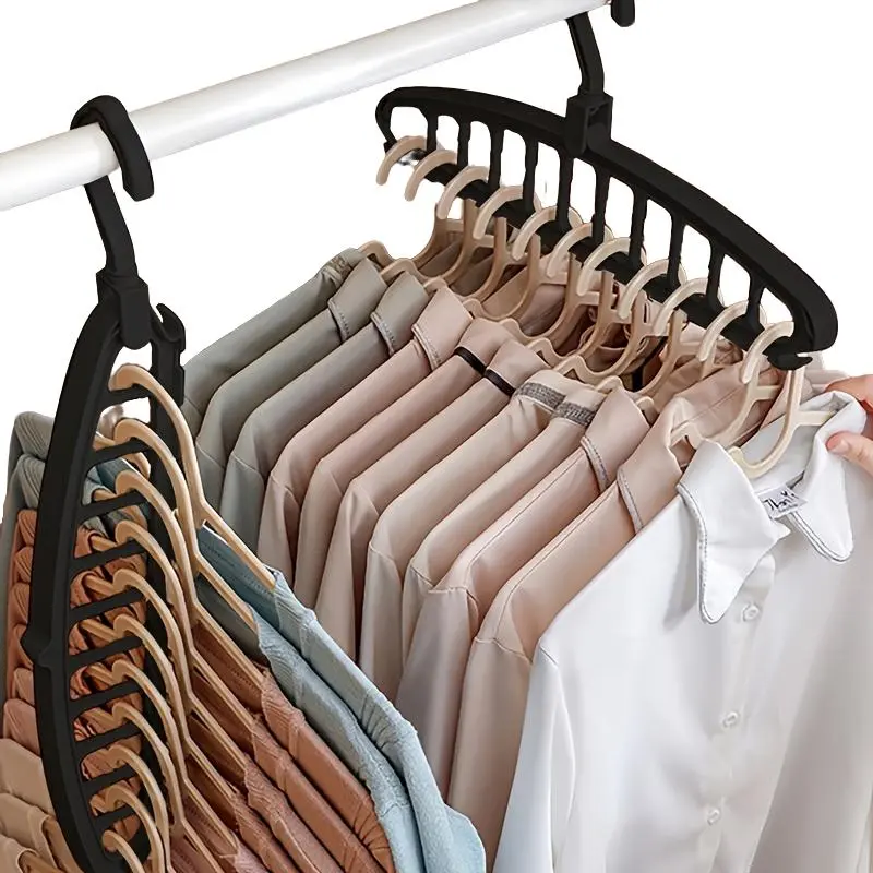 Foldable Heavy Duty Clothes Rack, 1/2/3 Counts Space Saving Clothes Rack, Storage Organizers, Multi Hole Hanger Organizer for Home Bedroom Closet Wardrobe Organizing