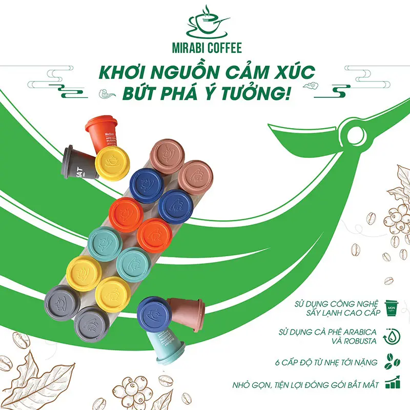 Hộp 12 Viên Mix Cà phê Nguyên Chất Shin - Từ 2 Hạt Cà Phê Arabica và Robusta Tan Trong Nước Lạnh 3