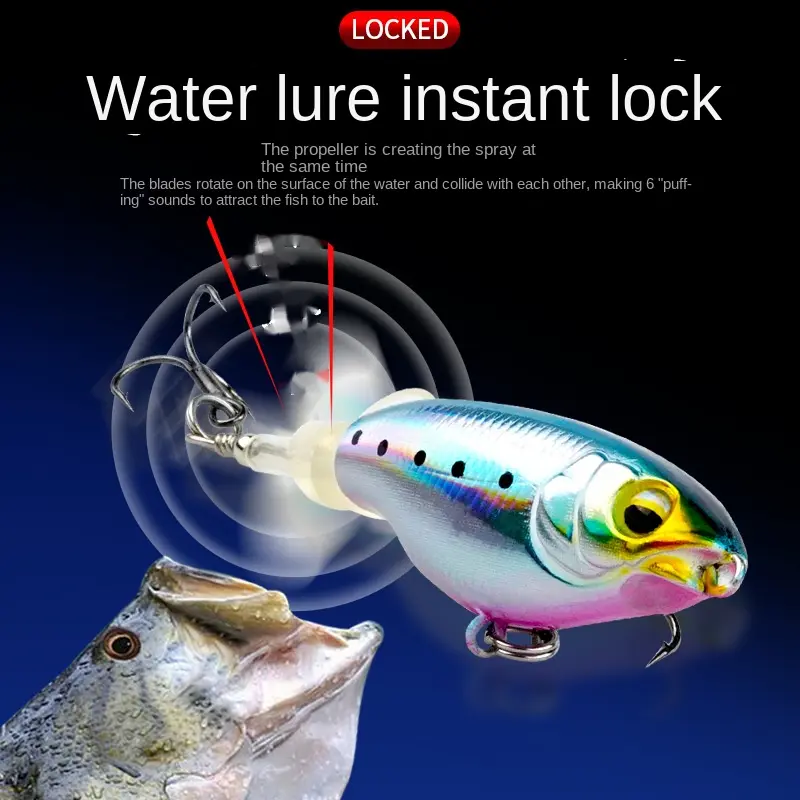 Outdoor Fishing Surface Tractor Lure 6.5G Light Seawater Floating Pencil Propeller Simulation Lure