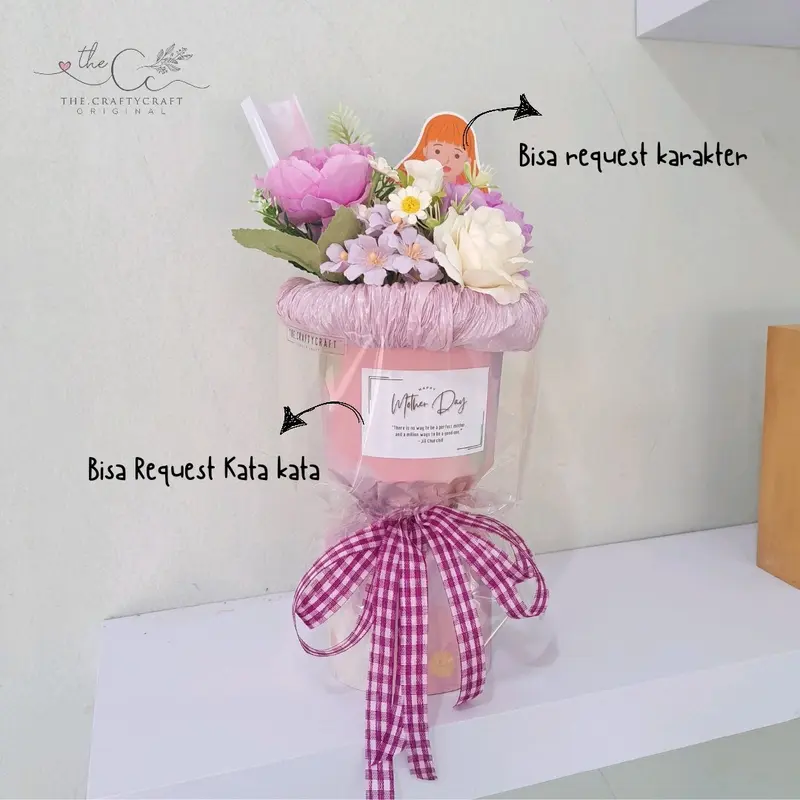 Round buket korean style bouquet bulat ala korea buket hari ibu wisuda anniversary 4