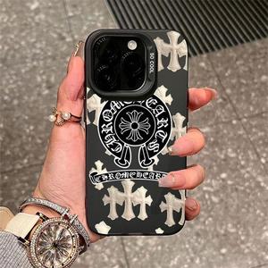 Funda iPhone 15 11 13 14 16Pro Max XR Fast 13 12 Pro 7 8 Plus SE X Xs Max Diseño Cruz Elegante Protección Completa