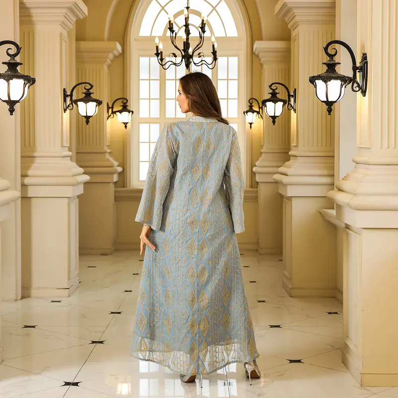2025 Muslim Clothing Middle Eastern Abaya Women's Dubai Turkey Sequin Large Robe Dress open  abayas abaya  luxury  dubai 3