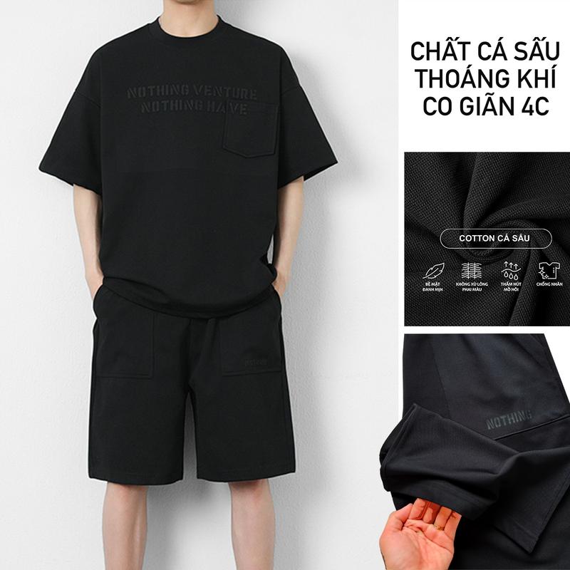 Bộ Đồ Nam Nữ Fox| Bộ hè nam big size 115kg Phong Cách Thể Thao| Đồ bộ Quần Áo mặc nhà chất cá sấu Hàn  Cao Cấp- Mã T1 Menswear Cotton Sơ Mi 2