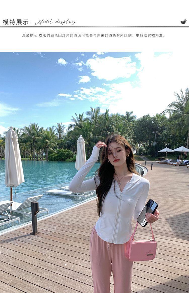 Product Introduction of 2025 New Ice Silk Sunscreen Clothes for Women, slim fit, waist cinching, small stature, slimming, UV resistant, breathable, thin jacket, fashionable and versatile 6