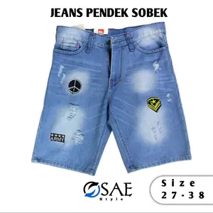 Celana Pria Jeans Sobek Kualitas Premium Riped Denim Distro