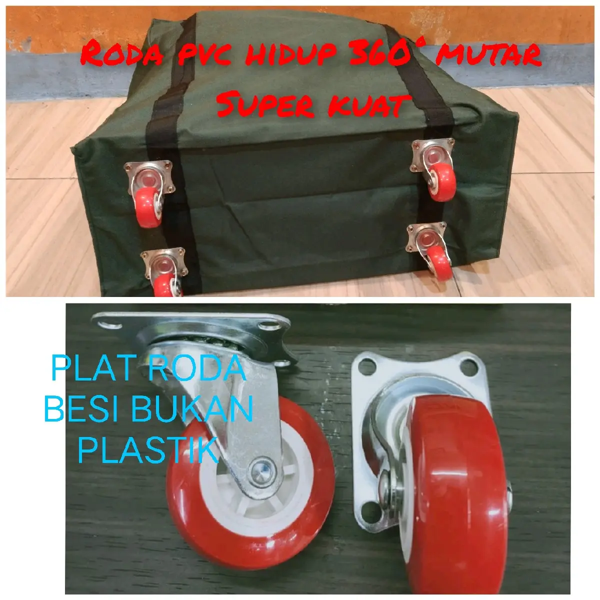 Tas Belanja Roda Terpal Tebal Size Sedang 50x48