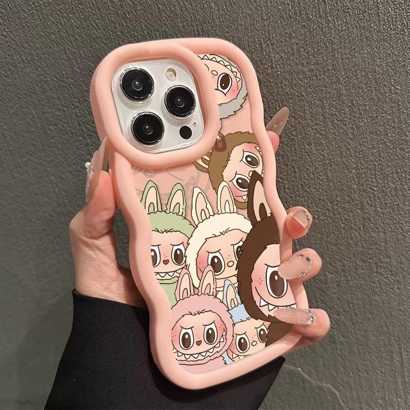  Ốp Điện Thoại Labubu Thiết Kế Hoạt Hình Dễ Thương Tương Thích Với OPPO Reno 2 4 5 6 7 7Z 8 8T 10 11 12 F Z Pro 4G Và 5G Ốp Lưng TPU Silicon Mềm Màu Pastel 