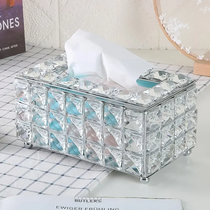 Nexxio Tempat Tisu Kristal / Tempat Tessue/ Kotak Tissue / Kristal Kotak Tissue Mewah / Tissue Box 3
