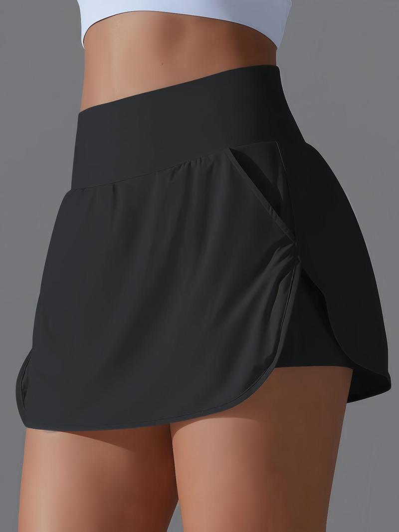 Product Introduction of Women's Solid Color Pocket Sports Skort, High Stretch Quick-drying Skort for Golf, Ladies Sportswear for Indoor Outdoor Wear, Gym Wear 3