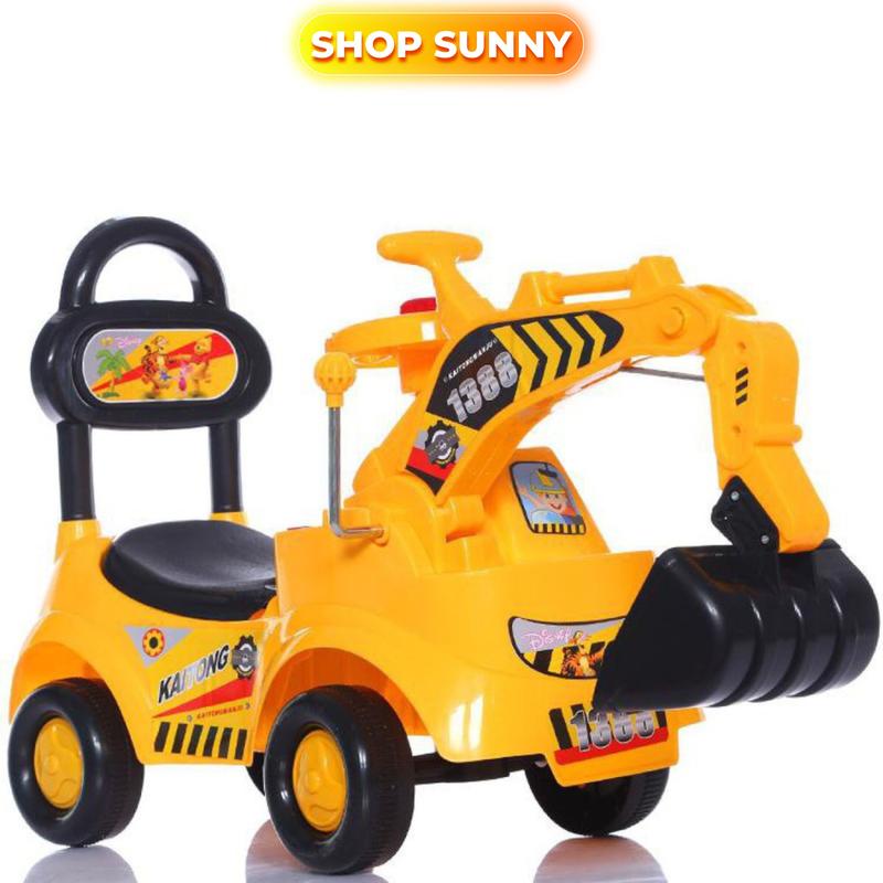 Xe cẩu máy xúc chòi chân cho bé có nhạc 2 trong 1 - Đồ chơi trẻ em Đồ Chơi, Phù hợp với bé từ 1 - 5 tuổi