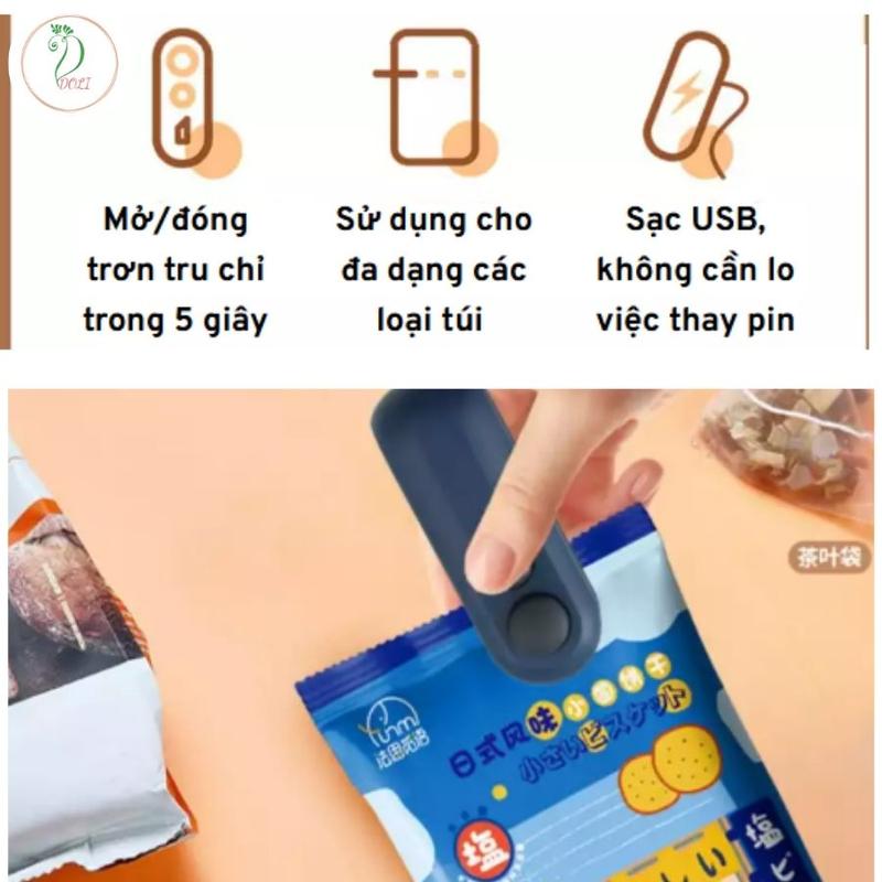 Máy Hàn Miệng Túi Mini Cầm Tay DOLI - Sạc USB Type-C, Tiện Lợi Cho Đóng Gói Thực Phẩm 7