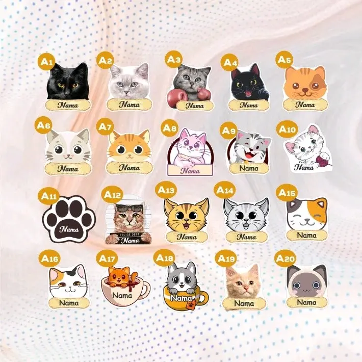 KALUNG KUCING CUSTOM NAMA DAN GAMBAR COCOK UNTUK DI PAKAI DI BINATANG KESAYANGAN ANDA DI RUMAH BISA CUSTOM 1