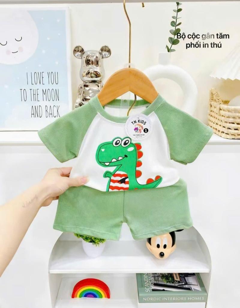 Product Introduction of Combo 6 Bộ (Mua 5 bộ tặng thêm 1 bộ bất kì) Cộc Tay tăm lạnh phối in thú. Cho Bé Trai/Bé Gái 3-16kg, Thoải Mái 4