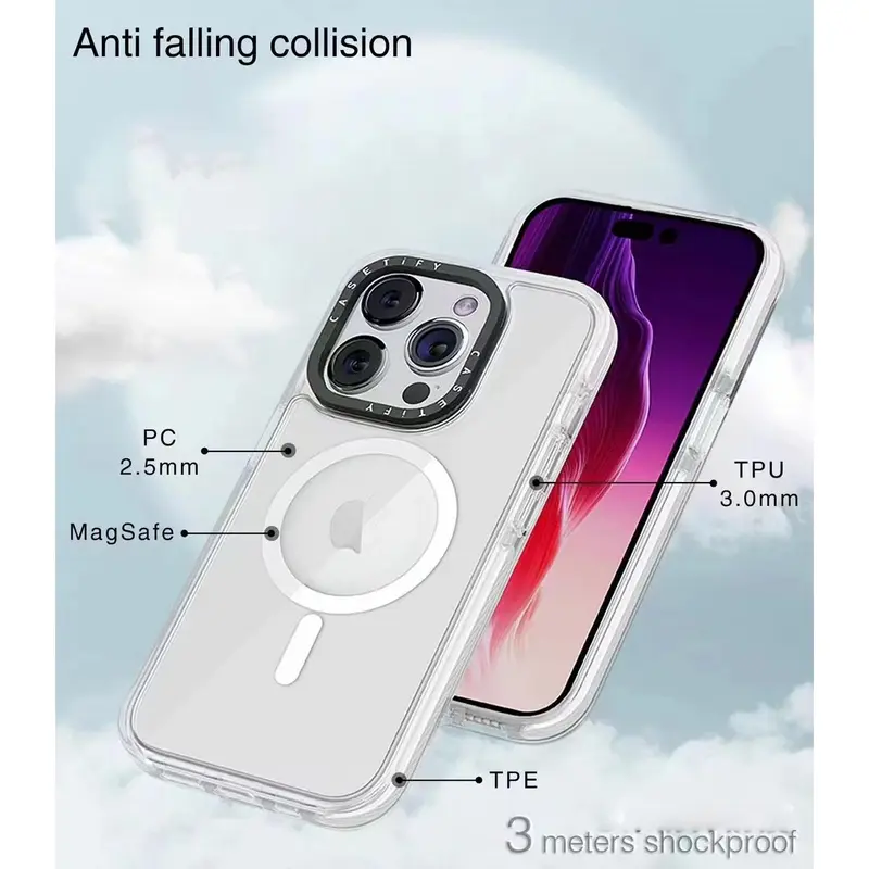 Ốp Siêu Tác Động, CASETiFY, Tương Thích Với iPhone 15 Pro Max, iPhone 14 Pro Max, iPhone 15 Plus, iPhone 12, 13 Pro Max, Đã Thử Nghiệm Chống Rơi Cấp Độ Quân đội 5X, Bảo Vệ Chống Rơi 11,5ft, Vỏ Bảo Vệ, Chính Hãng 3