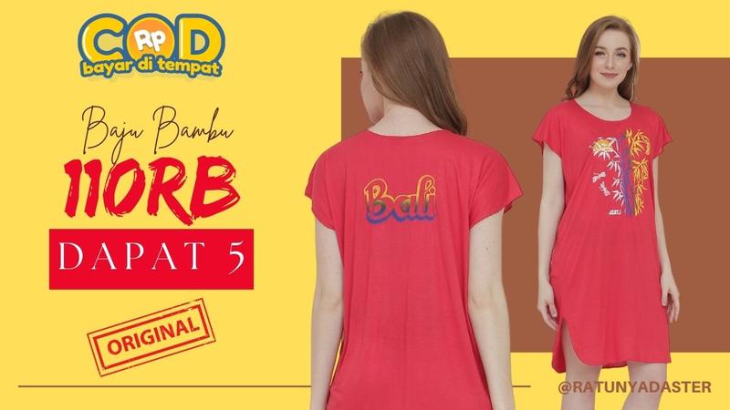 Product Introduction of Dapat 5 Daster Bali Midi Bambu - Midi Pelangi - Midi Twister Dan Pelangi Midi - Best Seller Dress Pendek Wanita Tidur kaos panjang nyaman  lembut bumil  santai  motif  rayon cewek katun busui kain tipis pantai 1