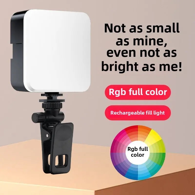 New Mini Portable Fill Light for Selfie Photography Charging Mobile Phone Live Streaming Photo Lighting LED Atmosphere Light Cellphone Smartphone