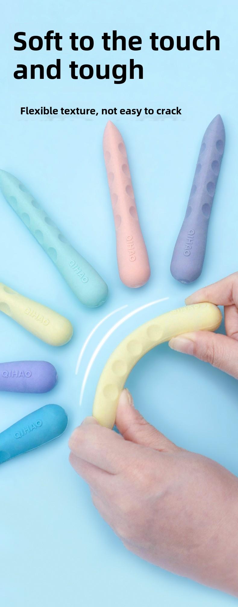 Product Introduction of Jumbo Grip Correction Erasers - 6-Pack Non-Toxic Hole Design Pencil Erasers for Kids, Anti-Breakage Writing Tools for Elementary Students, Fun Shapes Classroom Supplies 2