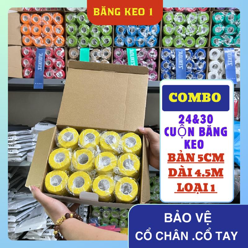 Combo ưu đãi băng keo thể thao hộp 24&30&48 cuộn quấn cổ chân cổ tay dầu gối dây chằng hạn chế chấn thương Cao Su Sport Tết phukien  thethao bang  cu bangke  othethao
