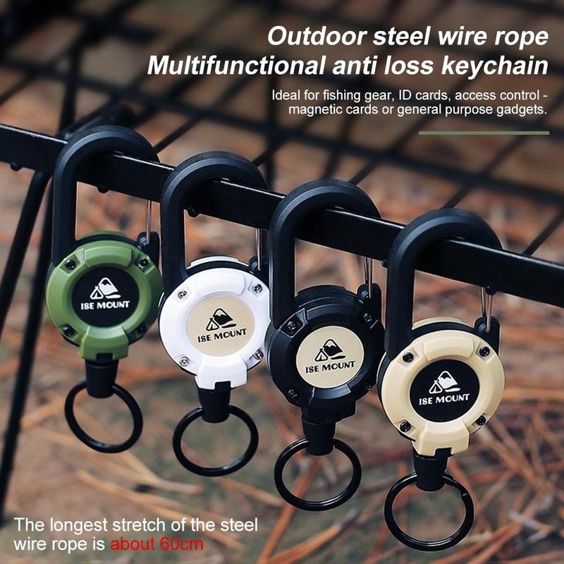 Portable Retractable Tether Camping Carabiner Spring Elastic - TikTok ...