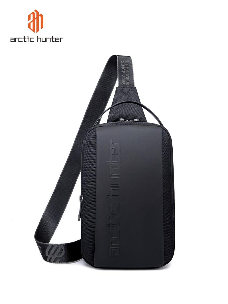 Product Introduction of Men's Letter Pattern Crossbody Bag, Casual Versatile Sling Bag for Men and Women, Fashionable Chest Bag for Daily Use 8