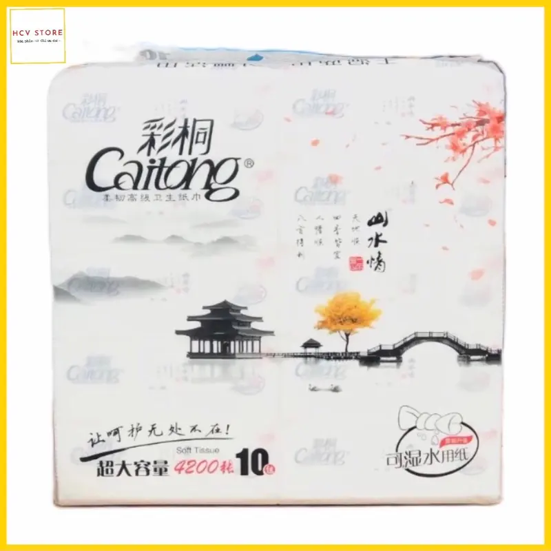 [4 Bịch_40 gói] CAITONG 4200 tờ 1 bịch, chỉ có 320.000 đồng, Giấy rút đa năng, Giấy ăn cao cấp 1