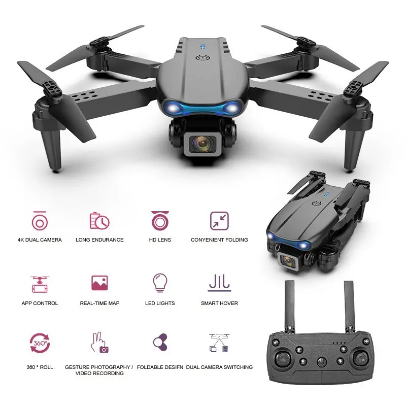DRONE E99 K3 PRO 4K HD DUAL KAMERA MURAH - double camera Remote 1