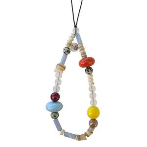 【Tren Y2K】Tali Telefon DIY Boho Chic - Aksesori Gadis Viral! Rantai Silang Badan + Pemegang Earbuds + Loket Kamera   beaded keychain