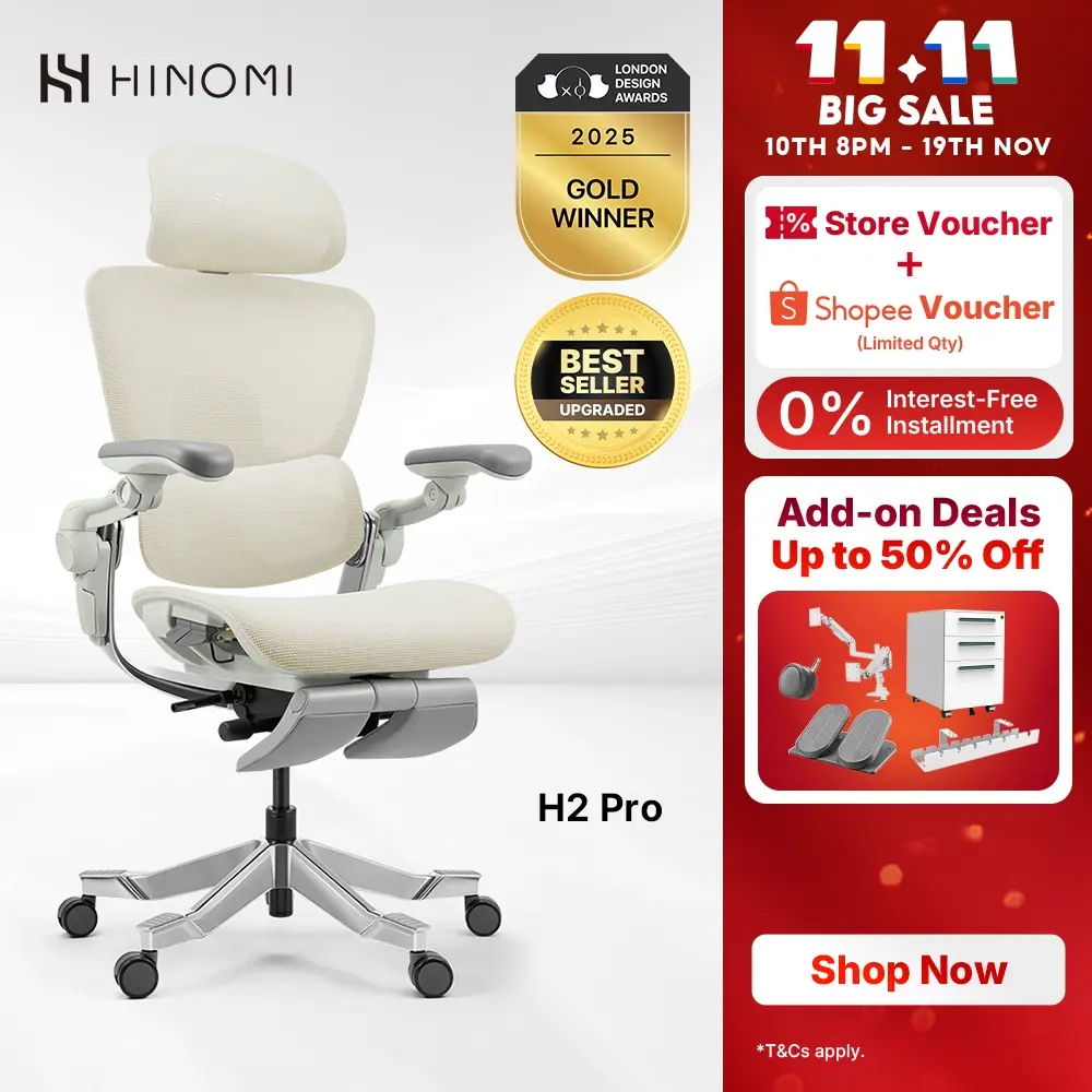 Hinomi H2 Pro Ergonomic Chair with Adjustable Backrest and Seat, Home ...