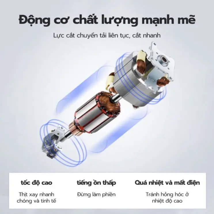 Máy Xay Thịt Đa Năng Inox 304 Không Rỉ - Xoay Khỏe, Nhuyễn Rau Củ, Tỏi Ớt [ Tặng kèm cây đánh ruốc ] 4