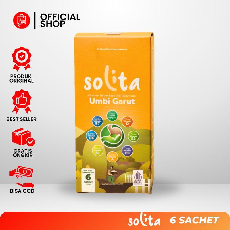 Solita Umbi Garut Thai Tea Travel Pack isi 6Sachet 0