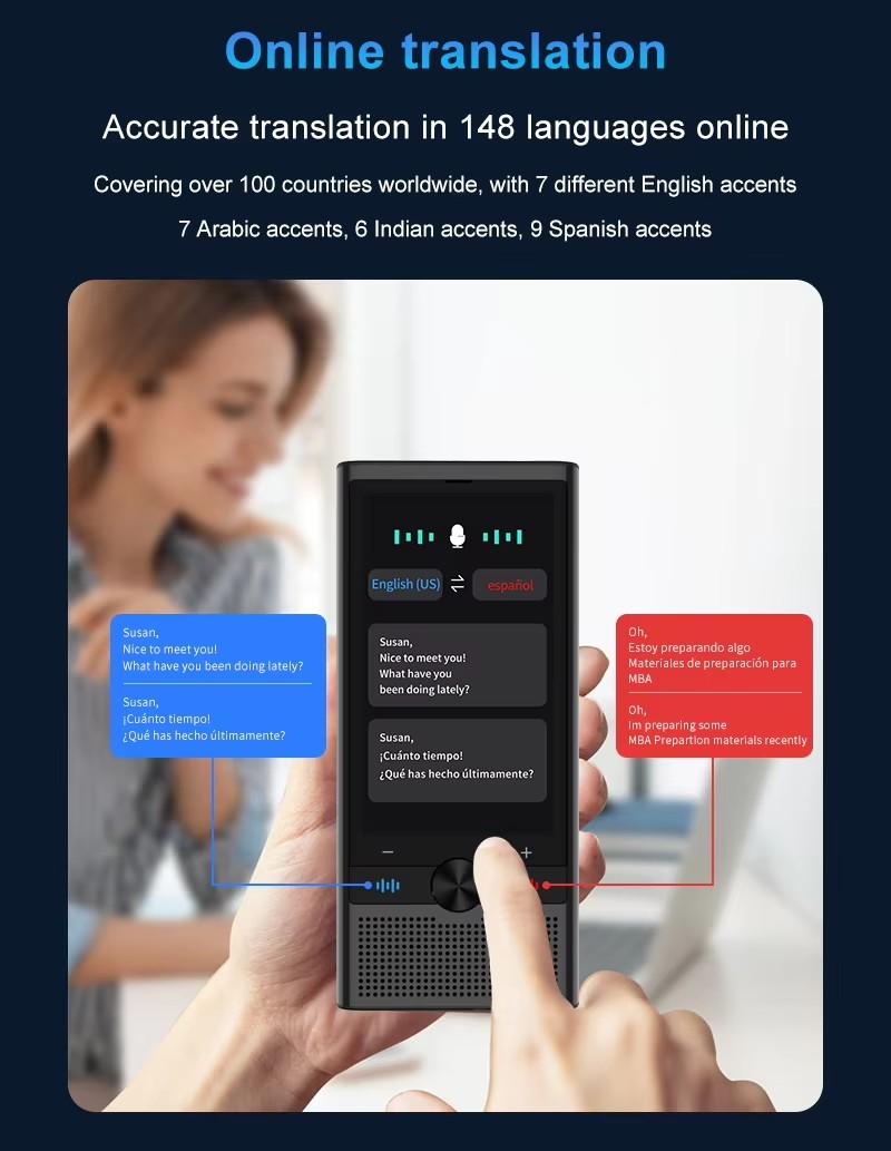 Product Introduction of Latham S10 Voice Translator 4G Network Chat GPT Multi-Language Intelligent Real-time Translation Device for Global Travel Learner 8