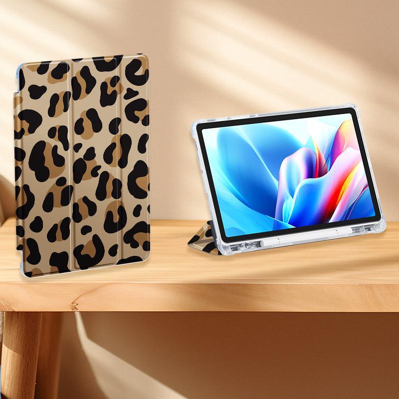 Product Introduction of Fashion Leopard-print Pattern Tablet Case, Tablet Protective Cover with Pen Slot, Tablet Accessories Compatible with iPad 7/8/9th 10.2-inch 0