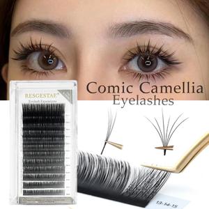 ขนตาปลอม LC รูปจิ้งจอก ทรง L มุมกว้าง แยกเดี่ยวและหลายชั้น ทรงแสงดอกคามิเลีย ความรู้สึกแข็งแรง