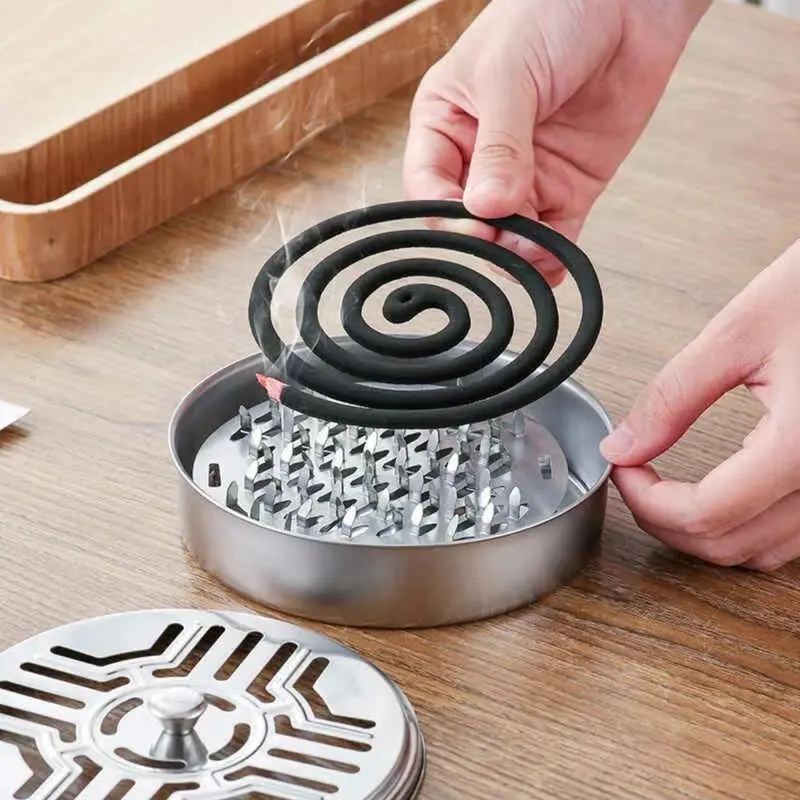 Combo 5 Hộp Đựng Nhang Muỗi 15cm Thân 3Cm, Khay Đựng Nhang Muỗi Có Nắp Đậy An Toàn, Giá Đỡ Cuộn Nhang Muỗi Tiện Dụng