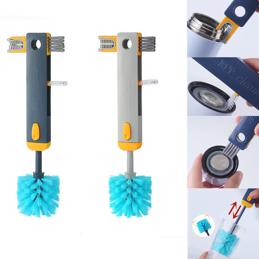 4 IN 1 Bottle Gap Cleaner Brush Multifunctional Cup Cleaning Brushes Water Bottles Clean Tool Retractable Cups Cleaner Home Cleaning Tools