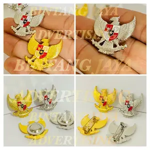 Pin Garuda Cor 2,5cm Gold dan Silver Peniti Magnet Polos PREMIUM Satuan Pin Burung Garuda Pancasila Bros