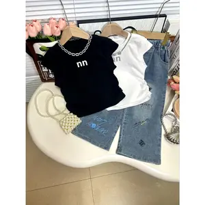 [Cleynkidz] C99307 Baju Setelan Anak Kekinian Premium Baju Katun+Celana Jeans Fashion Terbaru