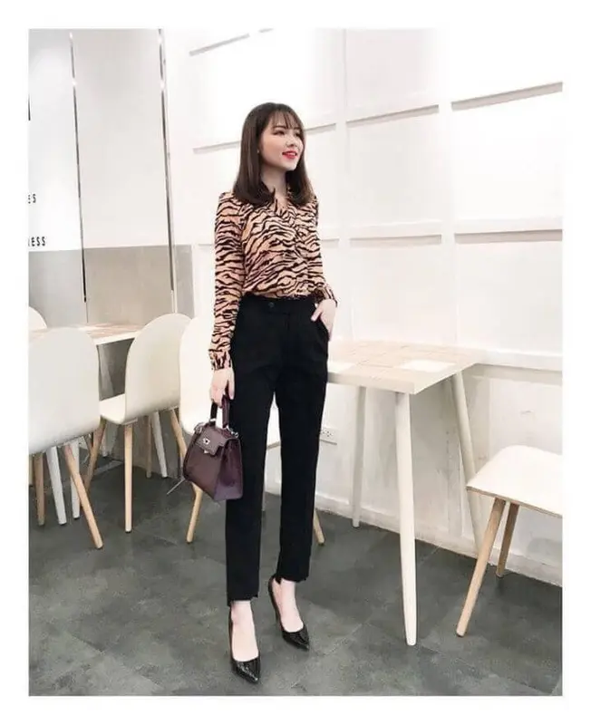 Quần gấu lệch cạp nhê chất tuyết mưa Pants Nữ Baggy 2