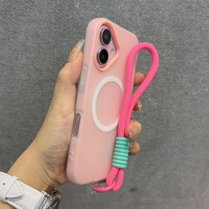 Funda de gel magnética 2 en 1 + Correa para la muñeca, Funda anticaídas para iPhone 17/16/15/14/13/12/11 Pro Max, Compatible con carga inalámbrica Magsafe