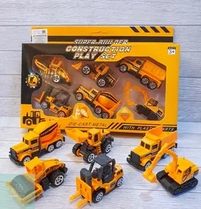 Mainan Mobil DieCast Construction Set 6PCS Super Builder Konstruksi Anak Molen