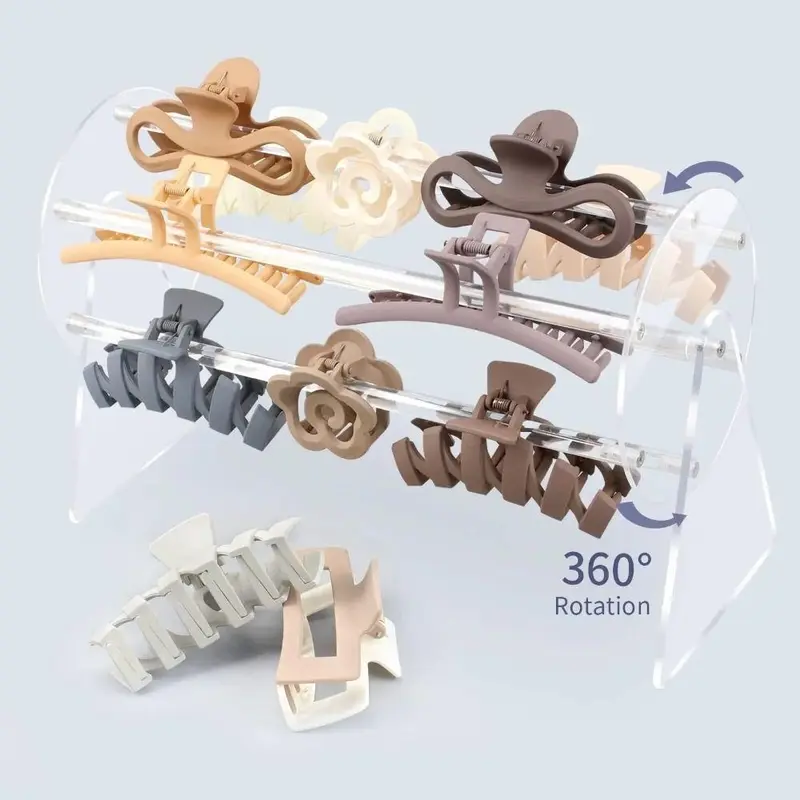 Kệ đựng kẹp Giá trưng bày băng đô bằng nhựa acrylic xoay 360 độ trong suốt tiện dụng trang trí decor xinh xắn Kitchen 0