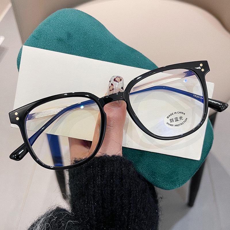 Gọng kính cận cao cấp thời trang nam nữ mắt kính vuông không độ chống ánh sáng xanh và tia UV400 bảo vệ mắt gọng kính họa tiết 2 chấm phong cách Hàn Quốc thay được mắt kính cận 190