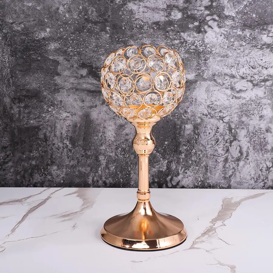 Artificial Crystal Design Candle Holder, Retro Tealight Holder, Vintage Candlestick Holder for Wedding Centerpiece, Home Decor, Housewarming Gift