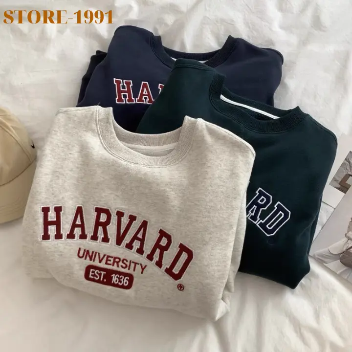 (DEAL TẾT) Áo sweater nam nữ chất liệu nỉ bông thêu chữ basic Menswear Hoodie Top Xám áo  hoodie dày dặn không mũ