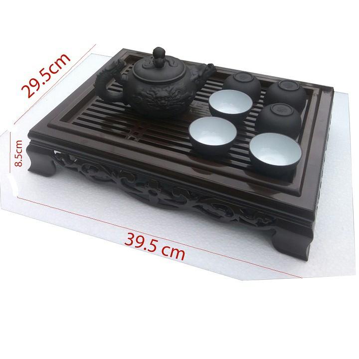 Khay trà đựng ấm chén nhựa giả gỗ Song Long 2567-2588-2662