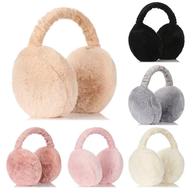 Product Introduction of Solid Color Plush Earmuffs, Soft Ear Warmer, Foldable Ear Muffs, Comfortable Coldproof Earmuffs for Winter Outdoor, Christmas Gift 0